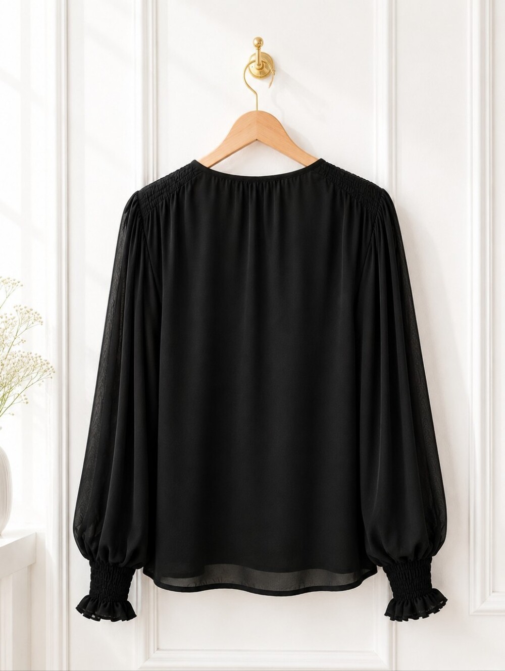 Magaschoni | Black Blouse | Size 2X Lightweight Dressy Top | Elegant Career - Picture 8 of 10